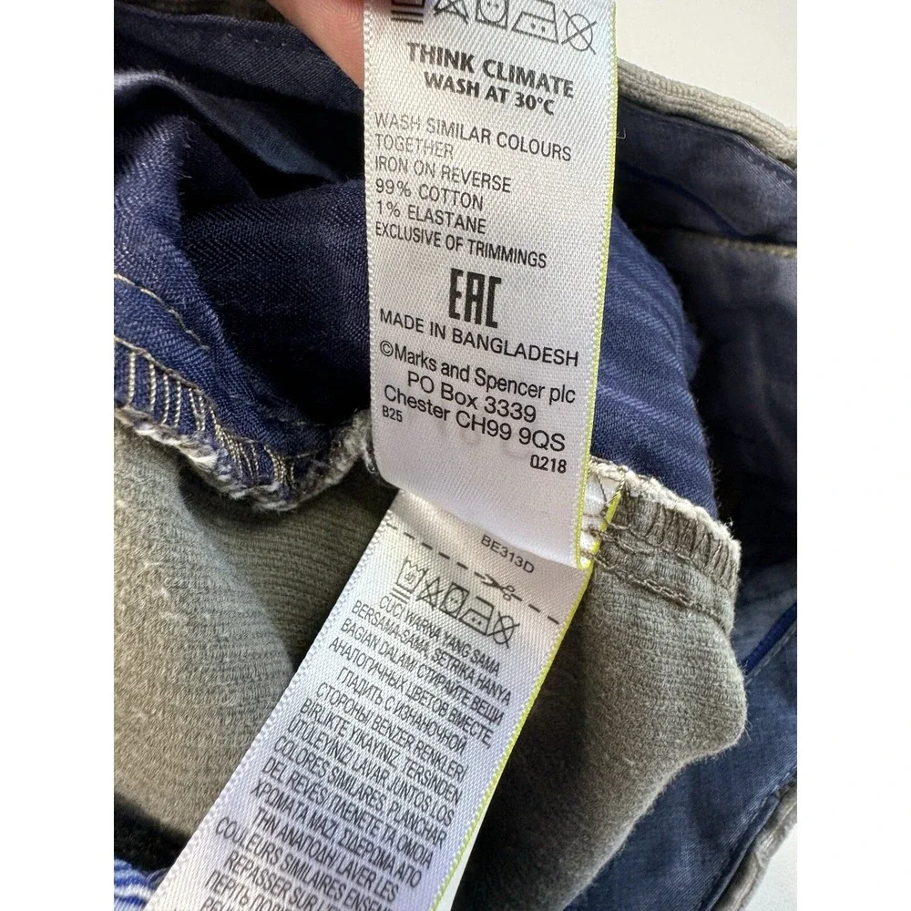 Marks & Spencer Regular Mens 34x31 Corduroy Pants Stretch Modern Classic Casual